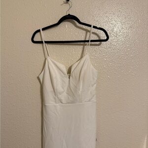 Elegant White Spaghetti Strap Dress